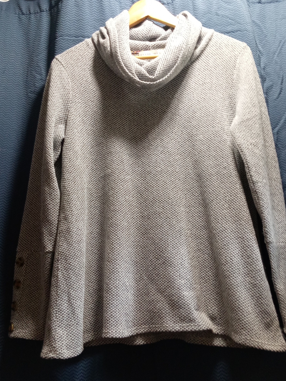 Cozy Gray Cowl Neck Women's Sweater